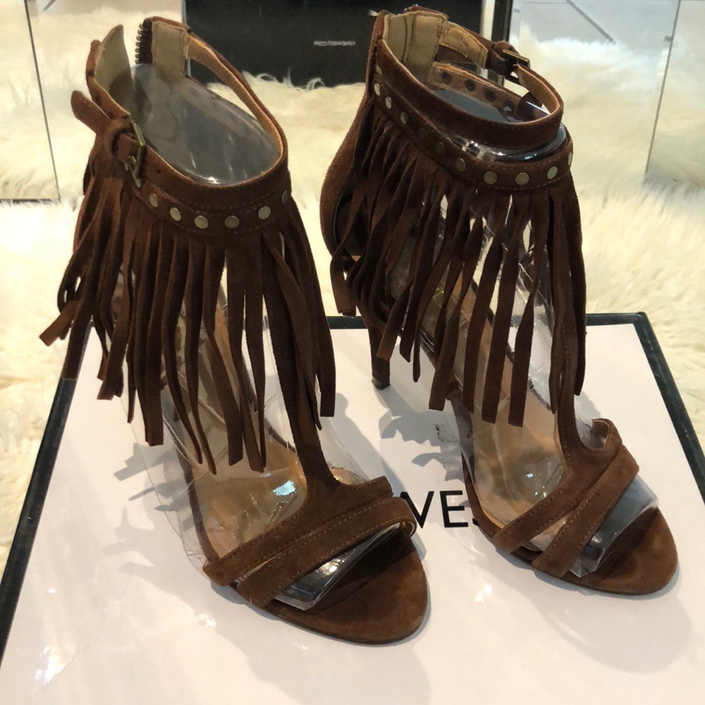 NINE WEST Suede Fringe heels
